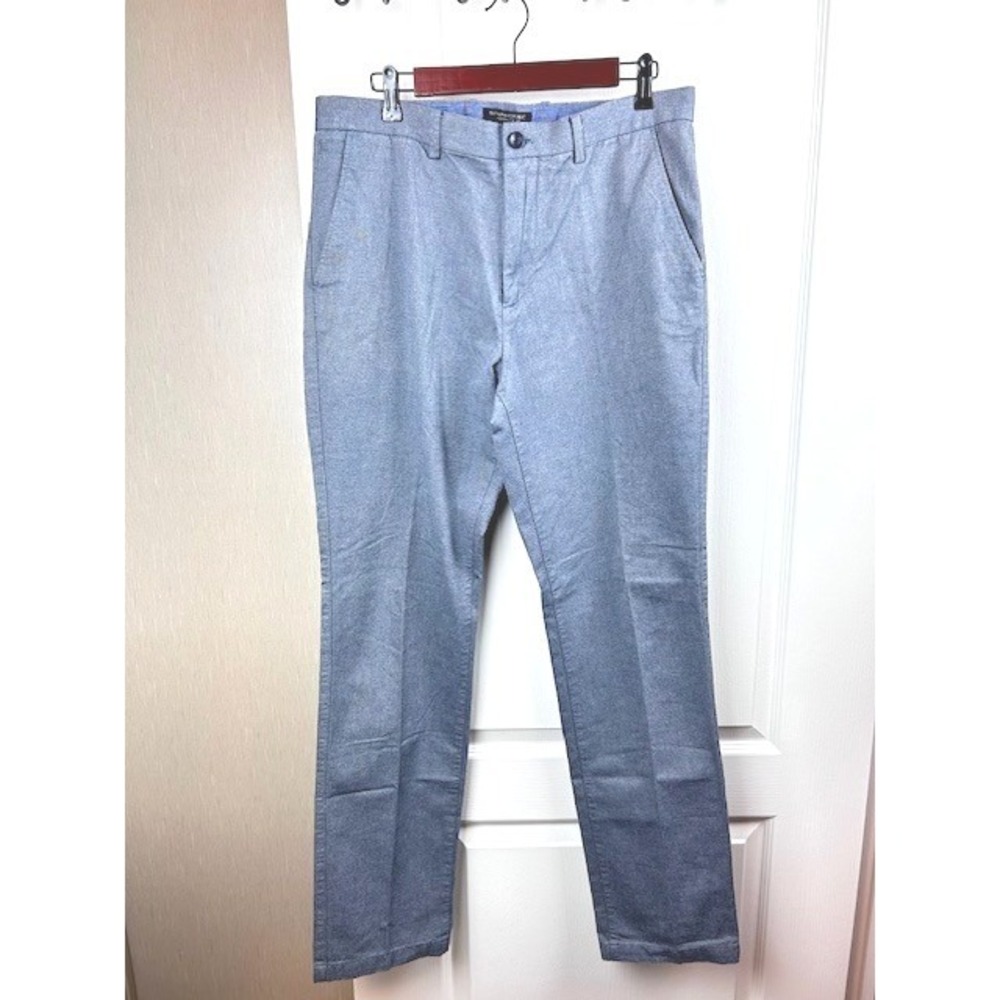 Banana Republic Kentfield Pant Mens 34x34 Blue Textured Cotton Trousers